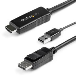 【新品/取寄品/代引不可】HDMI - DisplayPort変換ケーブル 3m USBバスパワー対応 4K/30Hz HDMI