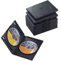 【新品/取寄品/代引不可】DVDトールケース(2枚/ブラック/10個) CCD-DVD06BK