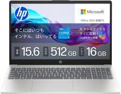 HP 15-fd0580TU スタンダードプラスモデル BJ0M4PA-AAAB ナチュラルシルバー 15.6インチ Core i5-1334U メモリ 16GB SSD 512GB Win 11 Microsoft Office 2024搭載 カメラシャッター 指紋認証 薄型 Copilotキー搭載